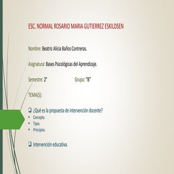 ¿Qué es la propuesta de intervención docente?