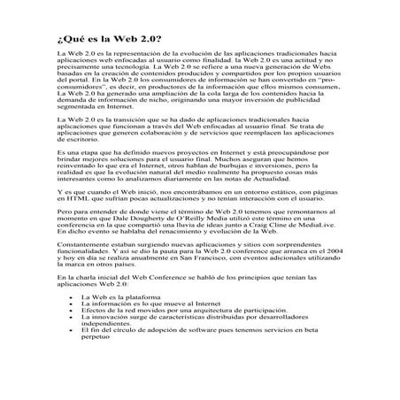 Qué es la web 2