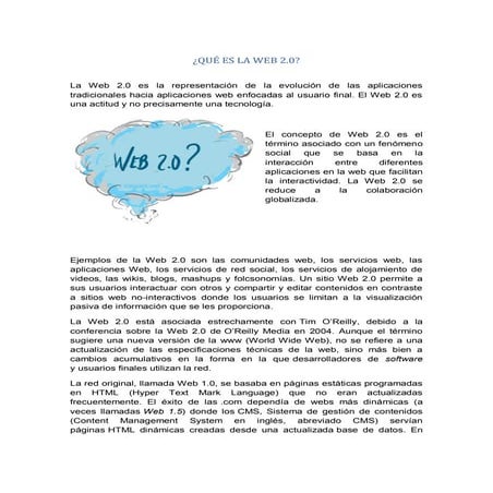 Qué es la web 2