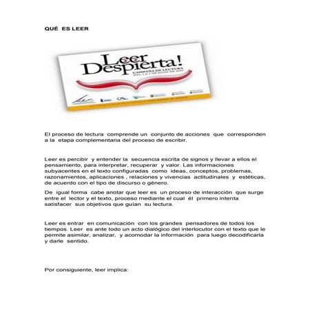 Qué  es leer