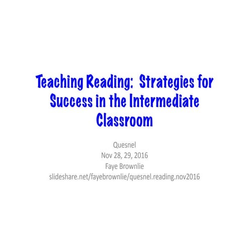 Quesnel Reading Intermediate Nov 2016