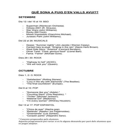 Què sona a puig d’en valls avui