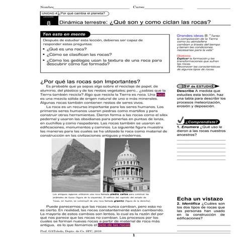 ¿Qué son las rocas y cómo ciclan? Guía para 7º básico