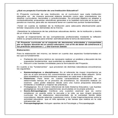 Qué es proyecto curricular de una Instituciòn Educativa