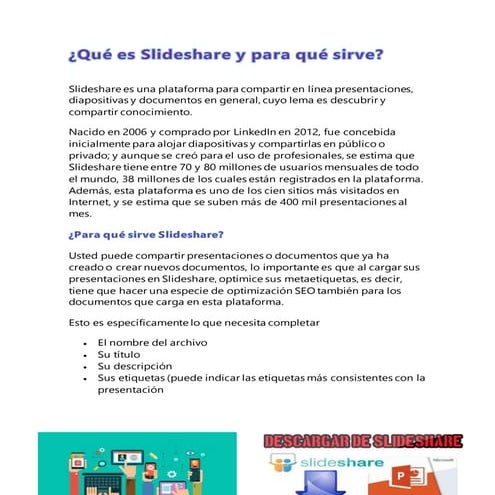 Qué es slideshare y para qué sirve marlon