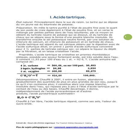 Qu'est ce que un acide tartrique ?