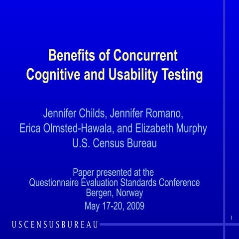 Benefits of Concurrent Cognitive and Usability Testing