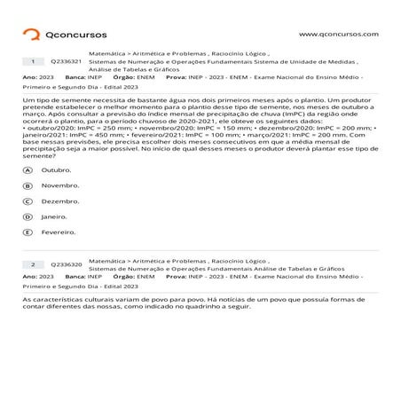 Questões do Enem de 2023 sobre Sistemas de Numeração e Operações Fundamentais em Matemática _ Qconcursos.com.pdf