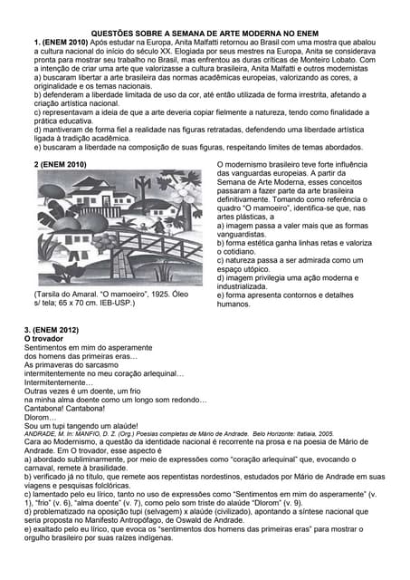 QUESTÕES SOBRE A SEMANA DE ARTE MODERNA NO ENEM.docx