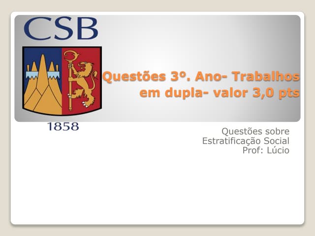 Questões terceiro ano ensino médio