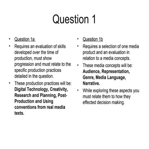 How to answer a media exam question... kind of