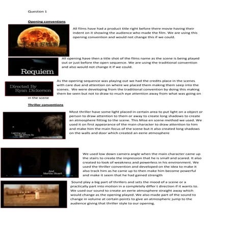 Question 1 of Thriller Evaluation