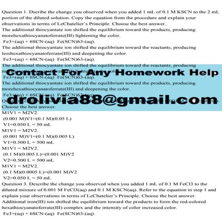 Question 1. Dscribe the change you observed when you added 1 mL of 0.pdf