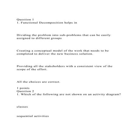 Question 11. Functional Decomposition helps inDividing t.docx