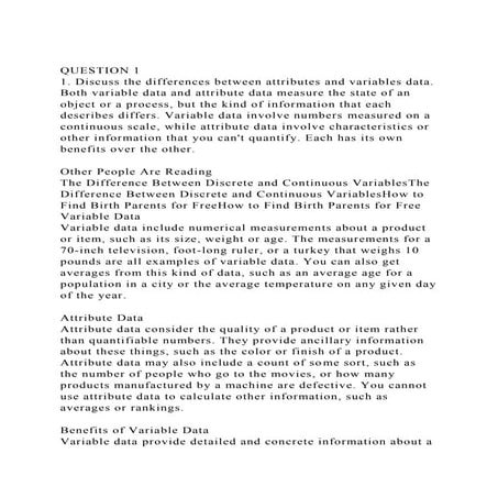 QUESTION 11. Discuss the differences between attributes and vari.docx