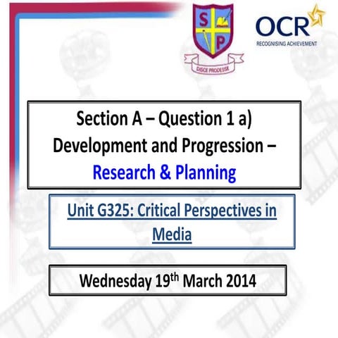 Question 1 a)  Research & Planning
