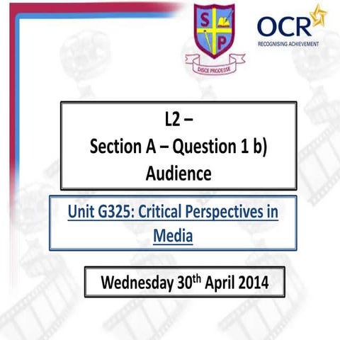 Question 1 b)   audience practice