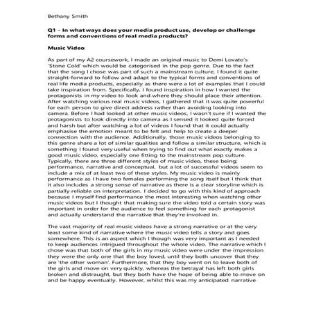 Question 1 Evaluation