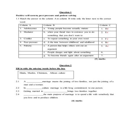 Question 1 life skills memo