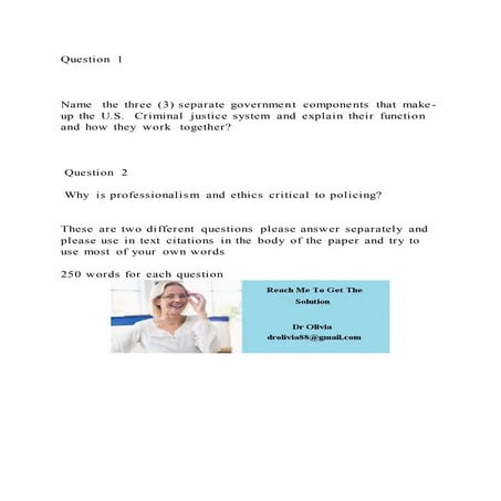 Question 1Name the three (3) separate government components | DOCX