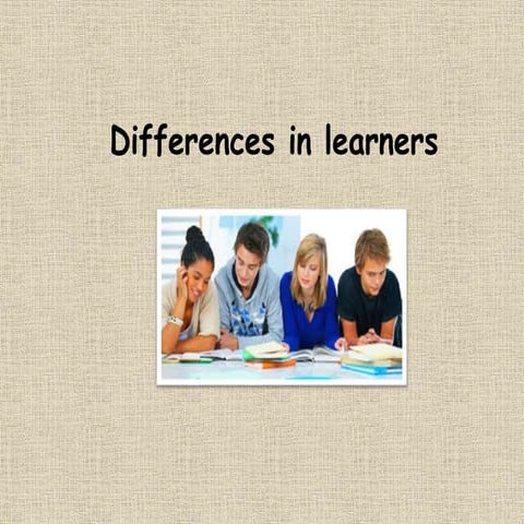 Individual learner differences | PPTX