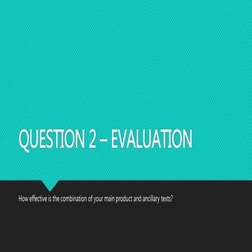 Question 2 - Evaluation