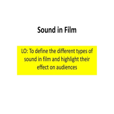 Sound in Film