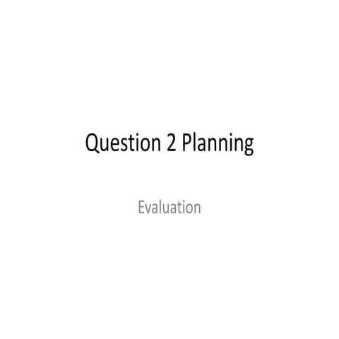 Question 2 planning