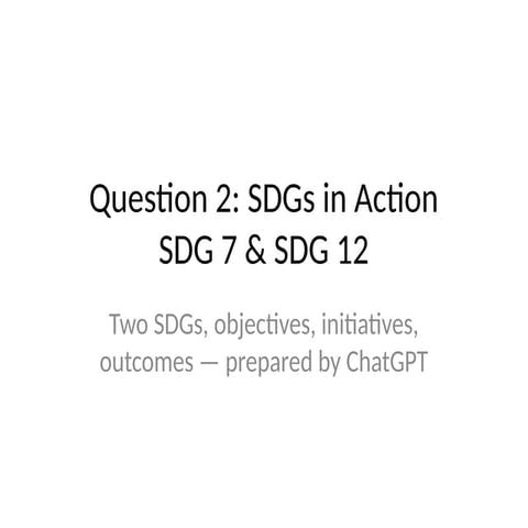 Sustainable Development Goals in Action: Case Studies on Affordable ...