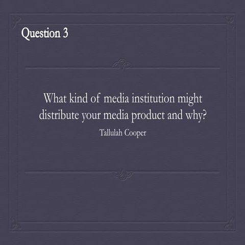 Question 3 media blog