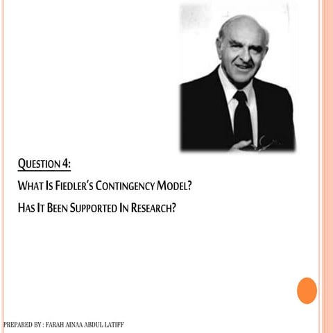 Contingency management theory - Fred Feidler | PPTX