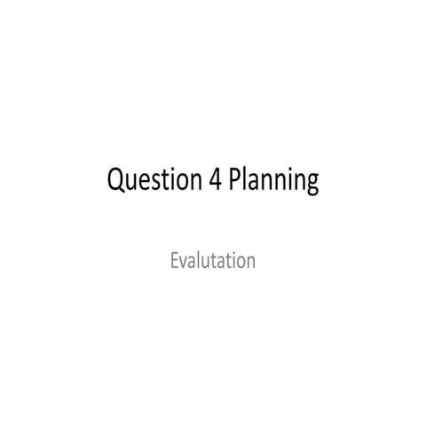 Question 4 planning