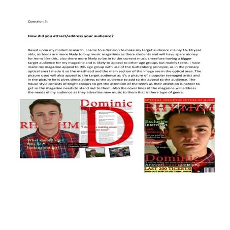 Question 5 evaluation