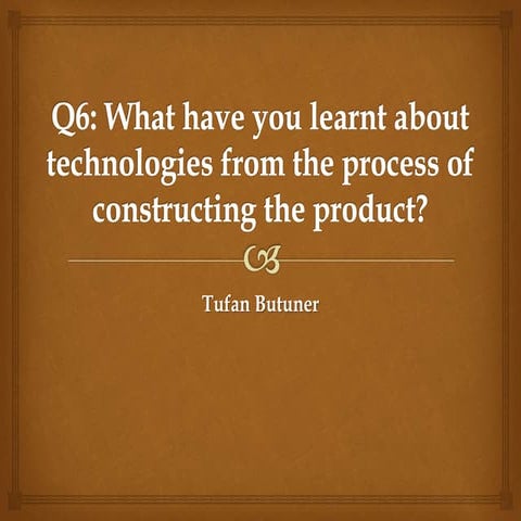 Question 6 - G321 Evaluation