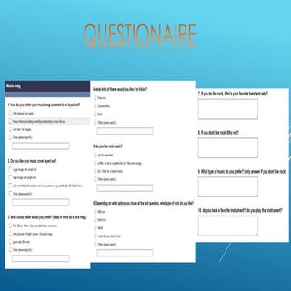 Questionnaire for music magazine cr...