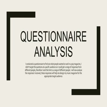 Questionaire analysis 