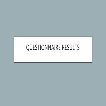 Questionaire results 