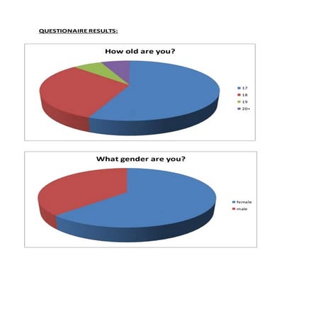 Questionaire results pie chart