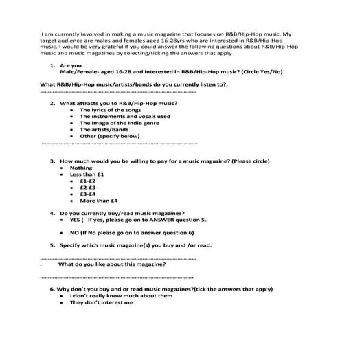 Questionaire task8