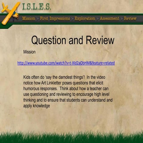 Questions and review: Instructional strategies