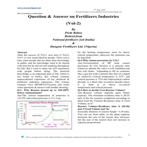 Question & Answer on Fertilizers Industries Vol 2.pdf