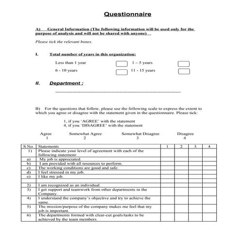 Organizational Diagnosis Questionnaire (ODQ) | PDF