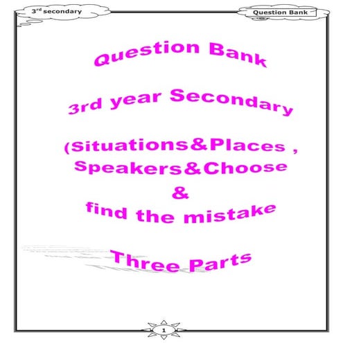 Questionbank3rdyearsecondary 130307183212-phpapp01 | PDF