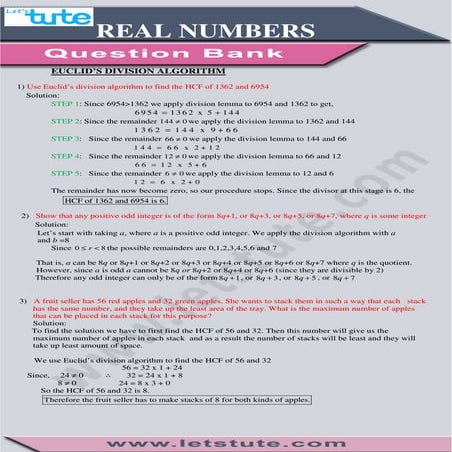 Real Number - Question Bank 2014 