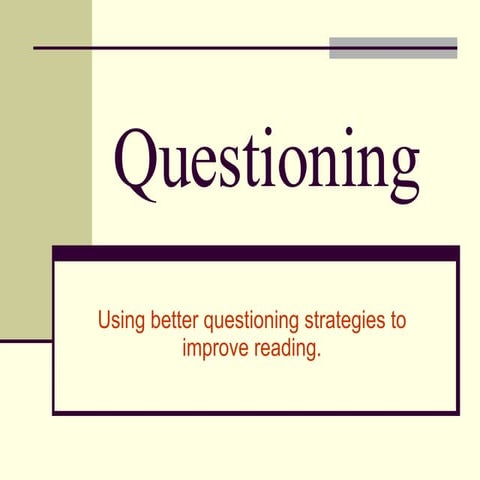 Questioning Strategies