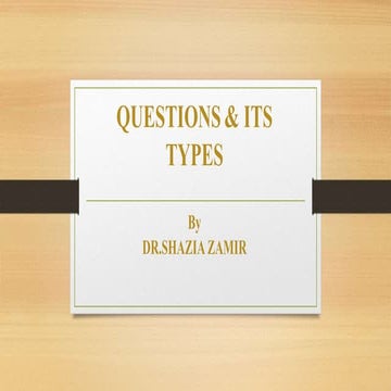 Questioning during the class