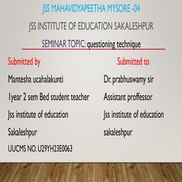 questioning techniques mantesha ucahalakunti pdf