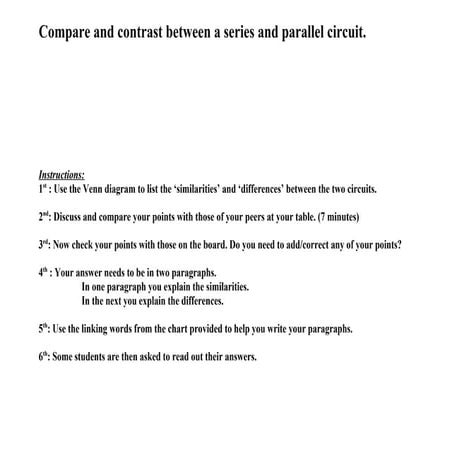 Series and parallel circuits, venn diagram