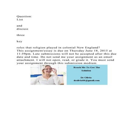 QuestionListand discussthreekeyroles that relig.docx