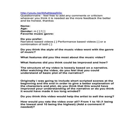Video analysis template | DOC